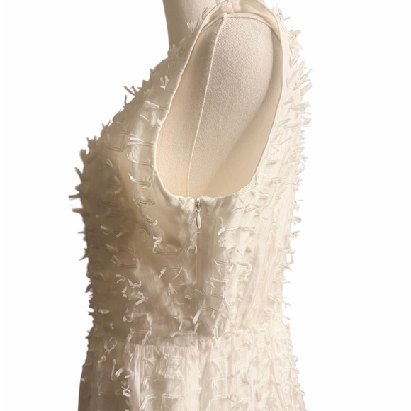 Love Bonito White Textured Midi Dress NWOT Open Back Tie Waist Romantic - Picture 5 of 8